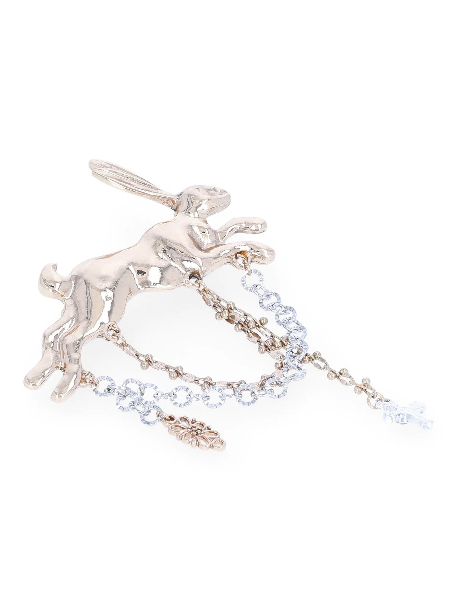 No Boundaries Gold and Silver-Plated Rabbit Pin with Charms, Women’s | Walmart (US)