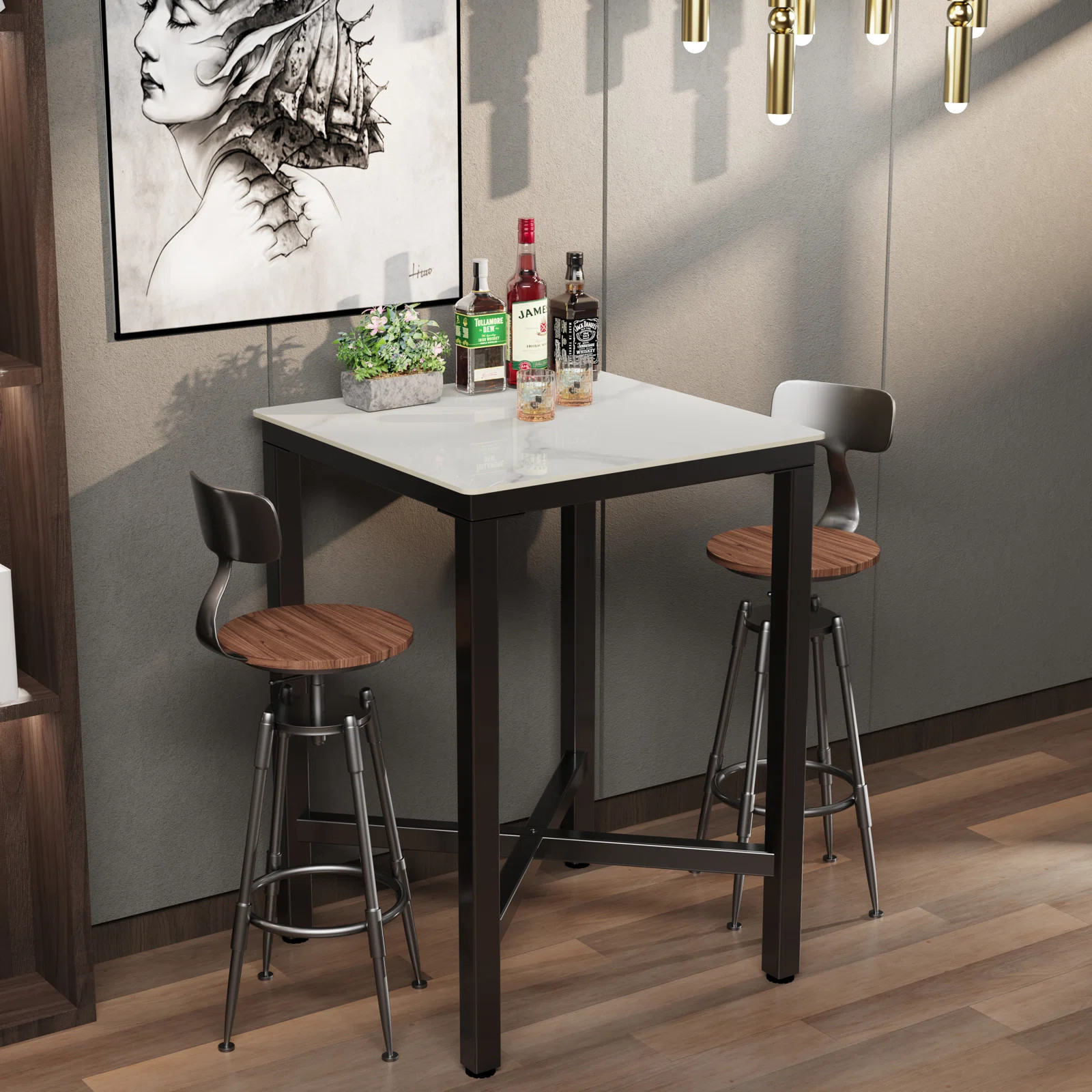 Gervin 41.4" Sintered Stone Bistro Height Dining Table | Wayfair North America