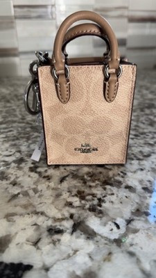 Coach Mini Tote Bag Charm Signature Canvas Beige Women's Fashion Accessories | eBay US