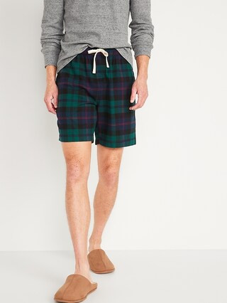 Matching Plaid Flannel Pajama Shorts for Men -- 7.5-inch inseam | Old Navy (US)