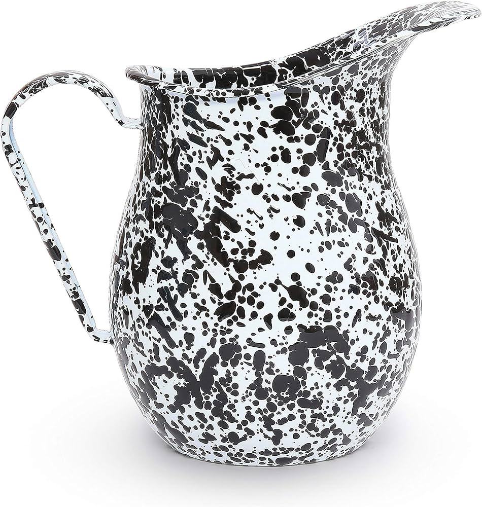 Enamelware Pitcher, 3 quart, Black/White Splatter | Amazon (US)