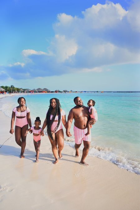 Loving these matching family bathing suits we got for our family trip to Aruba 🇦🇼  run TTS and so many compliments.  Come in several color ways and fits comfortably ✨

#LTKkids #LTKfamily #LTKswim