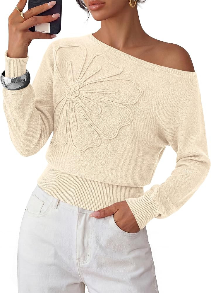 PRETTYGARDEN Women's Fall Off The Shoulder Sweater Tops | Amazon (US)