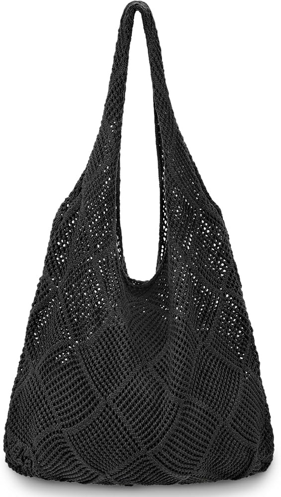 hatisan Crochet Bags for Women - Summer Beach Tote, Aesthetic Hippie Knit Bag | Amazon (US)