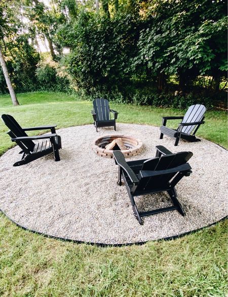 Fire pit accessories 
Wood burning fire 
Adirondack chairs 
Summer backyard 
Bonfire area 

#LTKfindsunder100 #LTKhome #LTKSeasonal