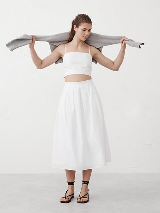 Poplin Midi Skirt | Banana Republic Factory