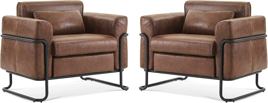 MCombo Modern Armchair, Upholstered Single Sofa Chair, Accent Club Chairs for Living Room Bedroom... | Amazon (US)