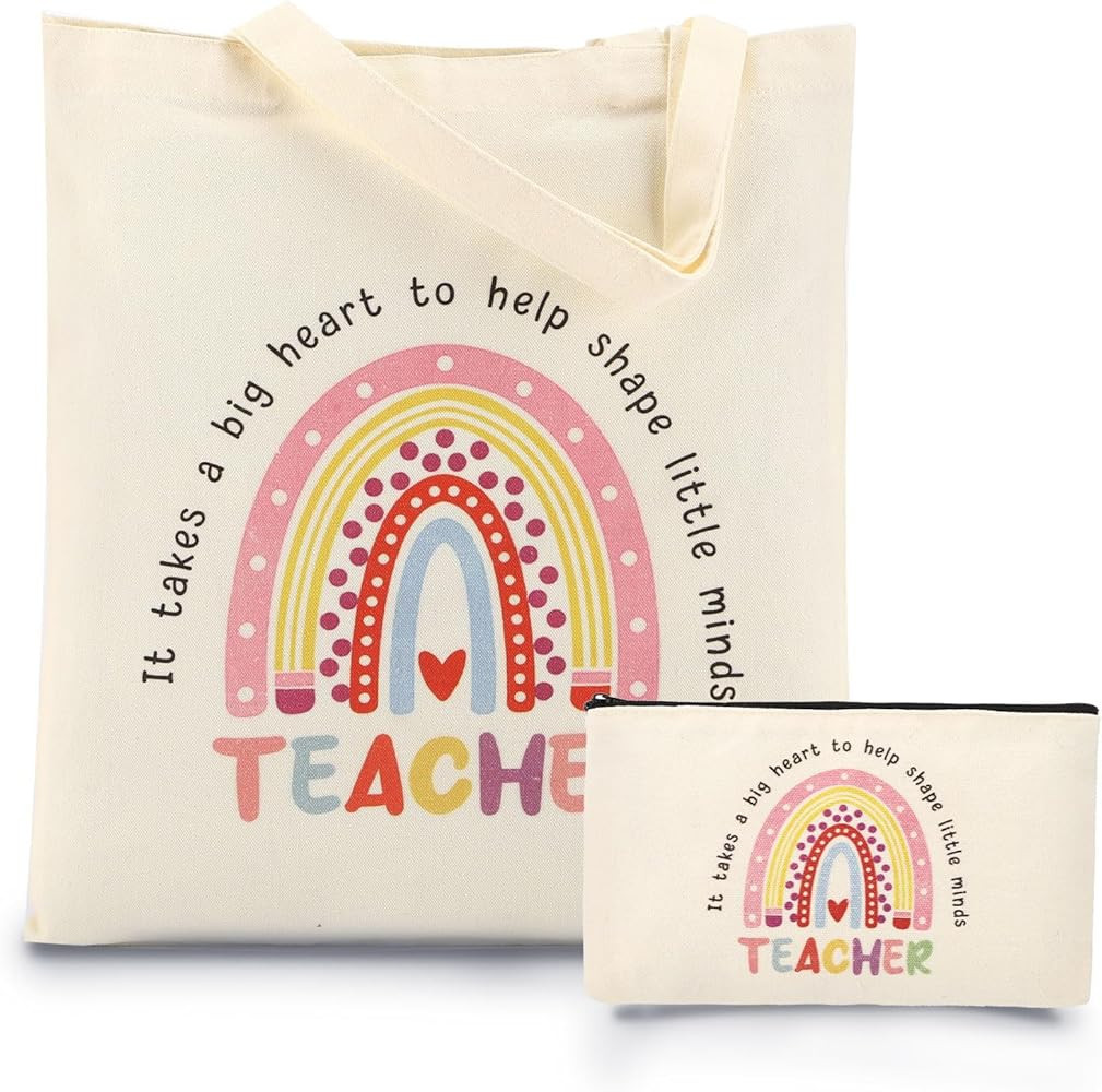 Teacher Christmas Gifts for Women-Canvas Tote Bags Set for Teacher,Teacher Appreciation Gifts for... | Amazon (US)