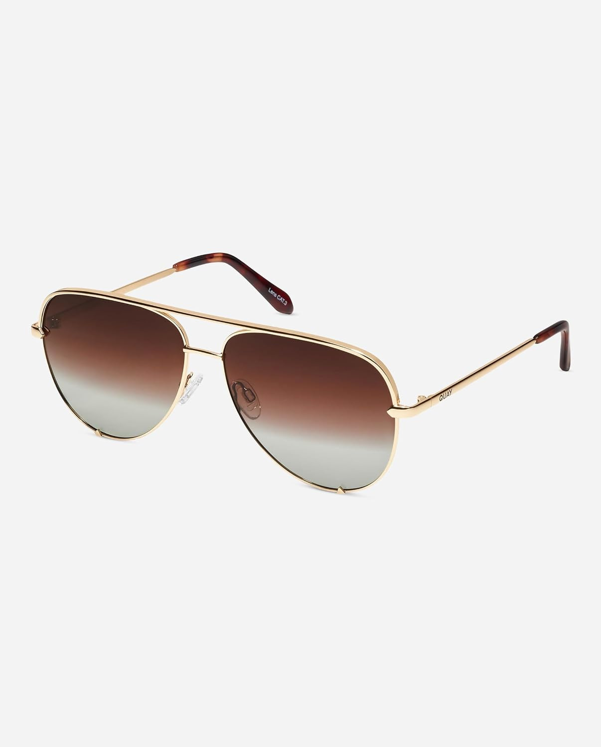 Quay - Sunglasses for Men & Women, Polarized Aviator Lenses with UV Protection, Oversized Sunglasses (High Key Extra Large, Gold) | Amazon (US)