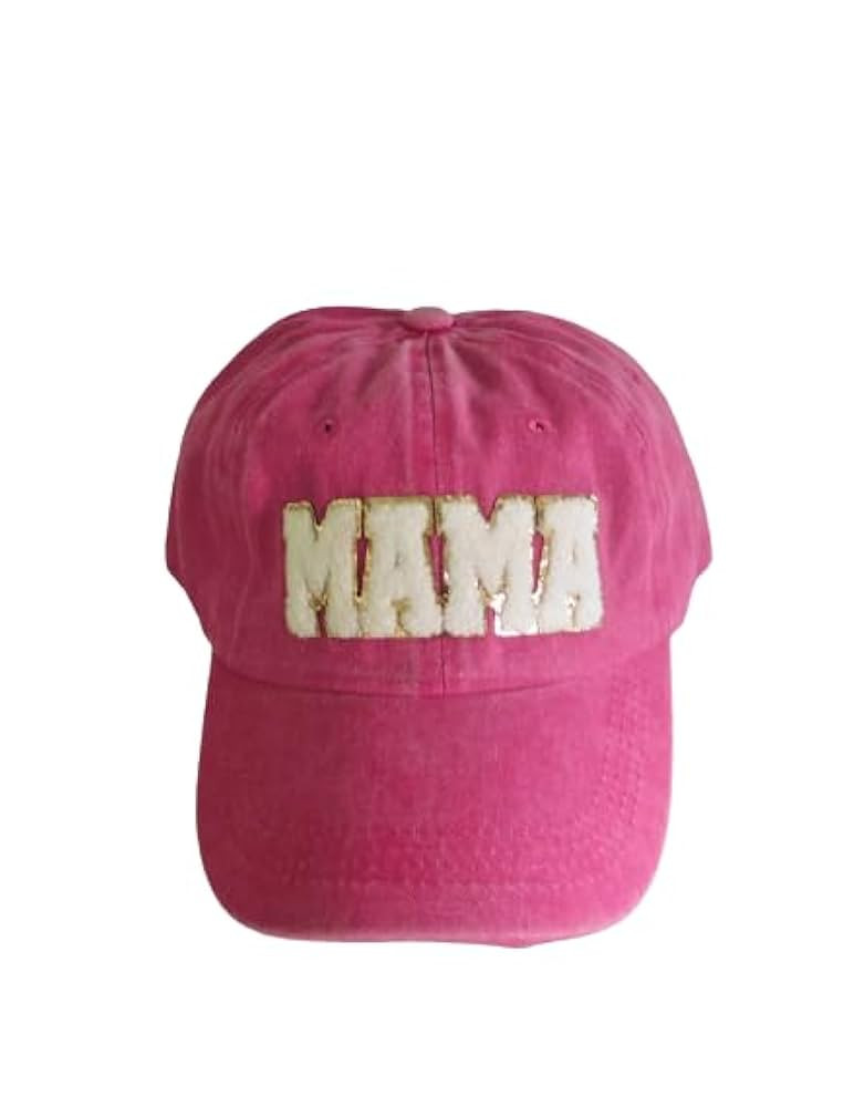 Women's Baseball Hat - Mama Chenille Patch Hat for Women (Hot Pink) | Amazon (US)