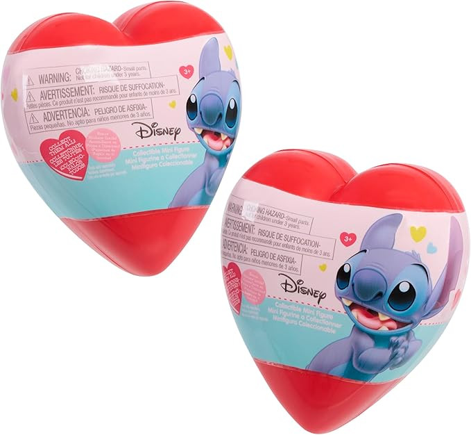 Just Play Disney Stitch Mini Valentine Figure 2-Pack Capsule, 2.5-inch Collectible Figurines, Kid... | Amazon (US)