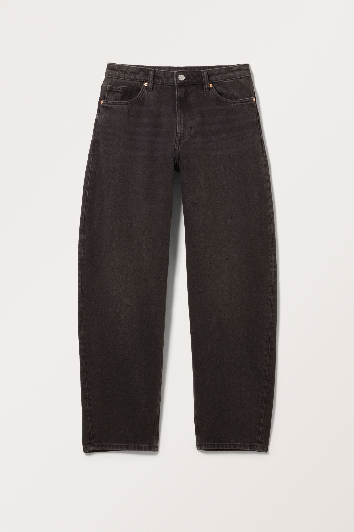 Uma Mid Barrel Jeans - Black | Monki