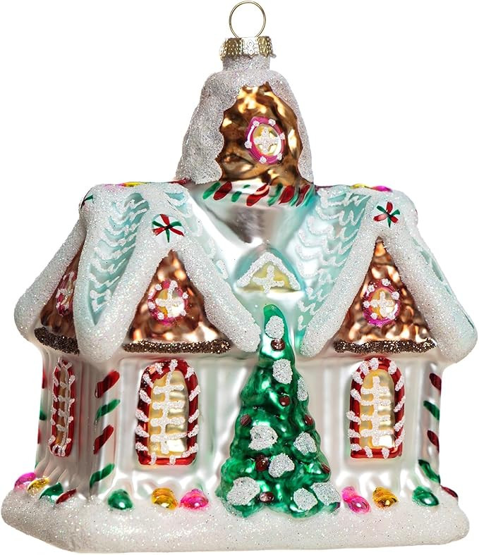 Glass Gingerbread House Christmas Ornament for Christmas Tree | Amazon (US)