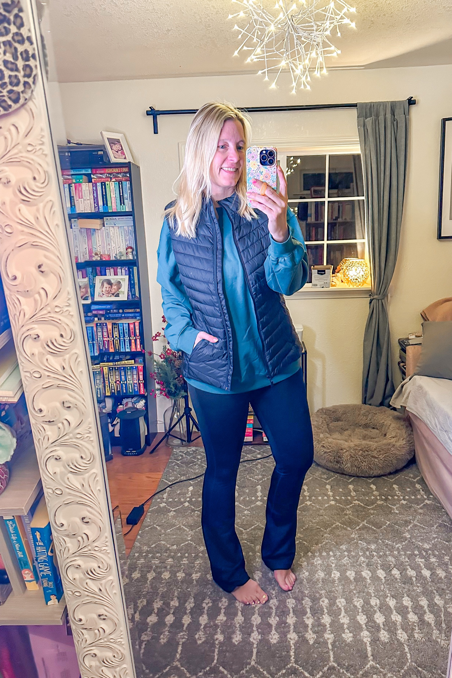 Fall look! Love those sweatshirt because it comes in regular petite and tall sizes, same for the leggings and vets! 

Vest large tall
sweatshirt large tall
leggings medium tall



#LTKFallSale #LTKFindsUnder50 #LTKOver40