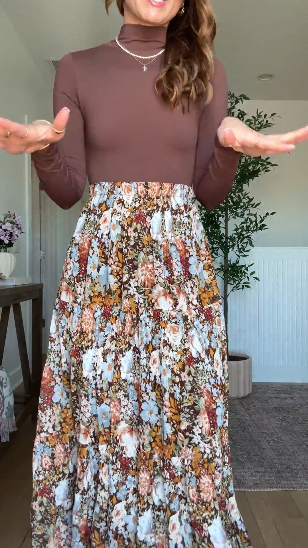 My church outfit of the day! Amazon floral maxi in small. Amazon seamless bodysuit in XS. Knee high boots - I went up half a size. Tummy control fleece lined tights. Faux fur coat in XS. Coach suede purse. Winter outfit. Spring outfit. 

#LTKgrwm #LTKootd #LTKPetite