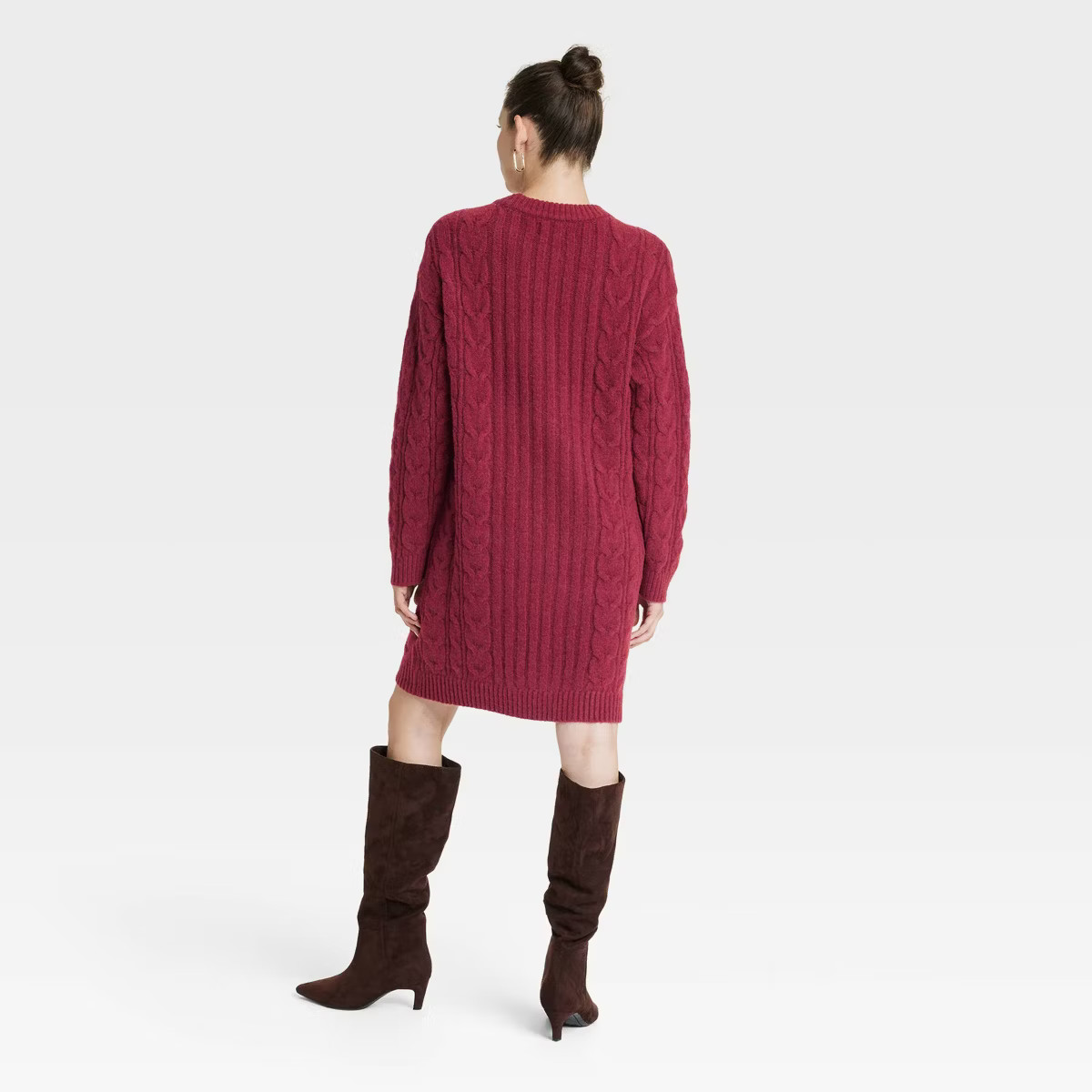 Women's Long Sleeve Cable Knit Mini Sweater Dress - Universal Thread™ | Target
