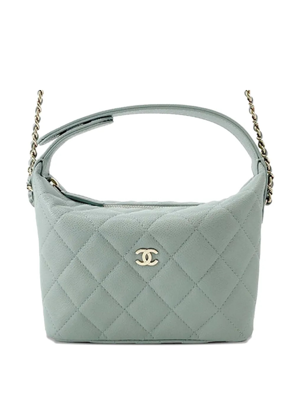 CHANEL Pre-Owned 2021-2025 CC Quilted Caviar Chain Hobo satchel - Green | Farfetch Global