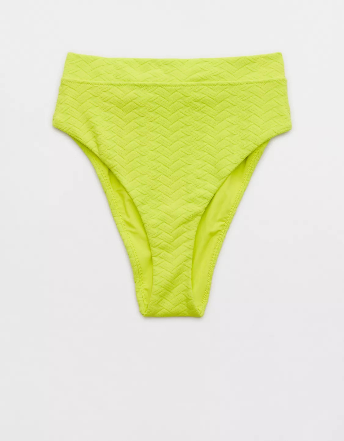 Aerie Jacquard High Cut Cheeky Bikini Bottom | Aerie