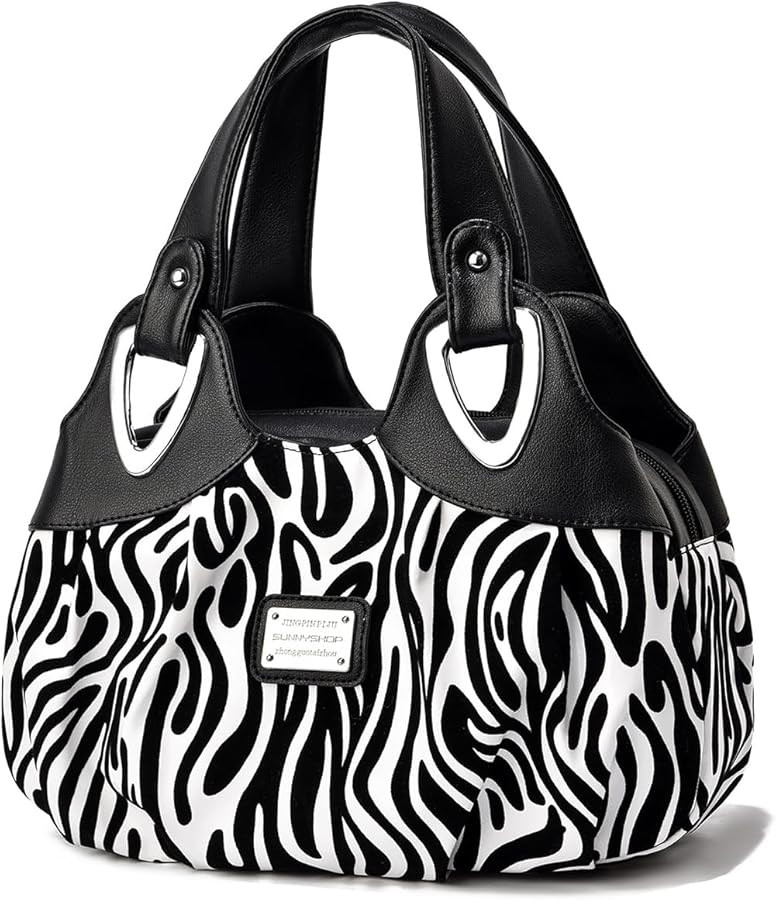 Fashion Vegan Leather Handbag for Women Multi Pocket Large Tote Bags Satchel Printed Purses Soft ... | Amazon (US)