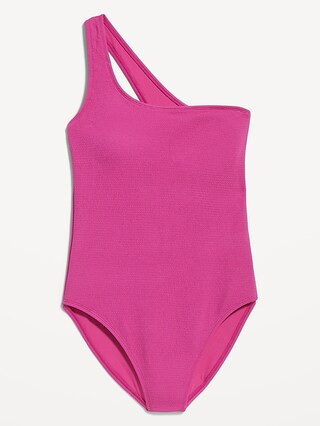 Pucker One-Shoulder One-Piece Swimsuit for Women | Old Navy (US)
