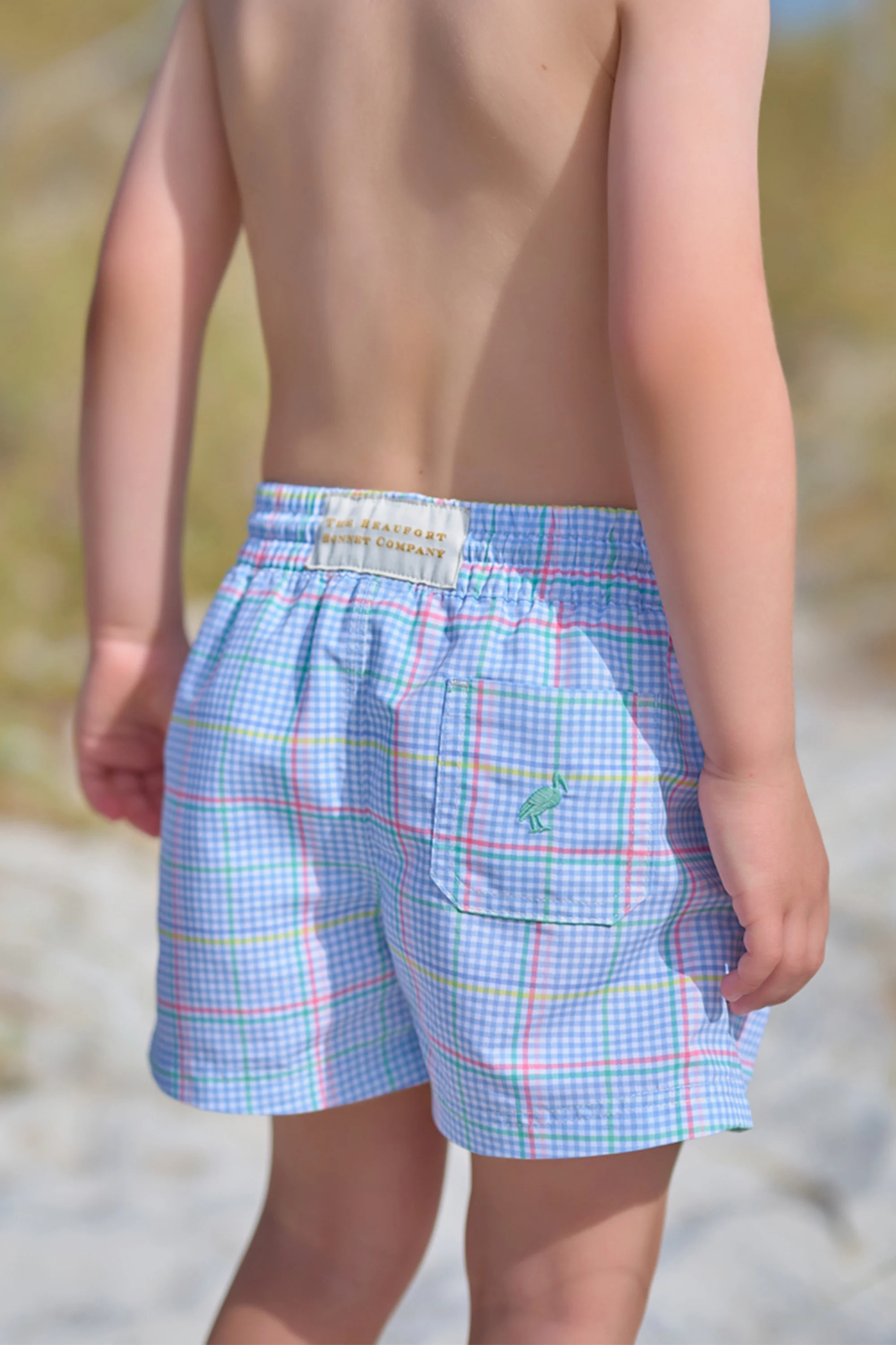 Tortola Trunks - Piccadilly Plaid with Grace Bay Green | The Beaufort Bonnet Company