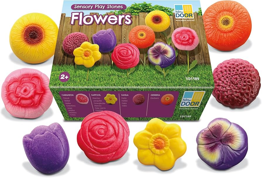 Yellow Door Sensory Play Stones – Flowers, Set of 8 | Amazon (US)