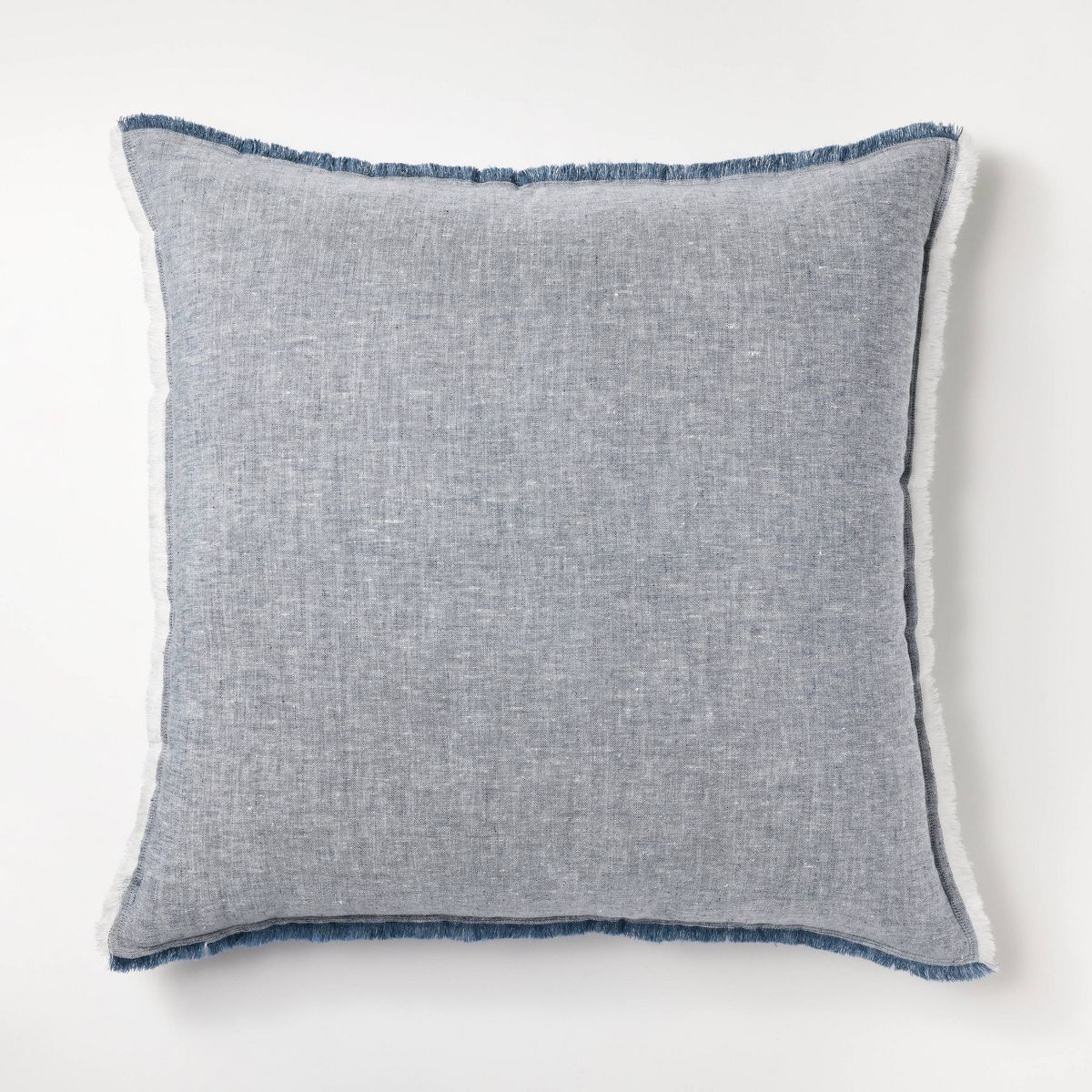 Oversized Reversible Linen Square Throw Pillow with Frayed Edges Blue - Threshold™ designed wit... | Target