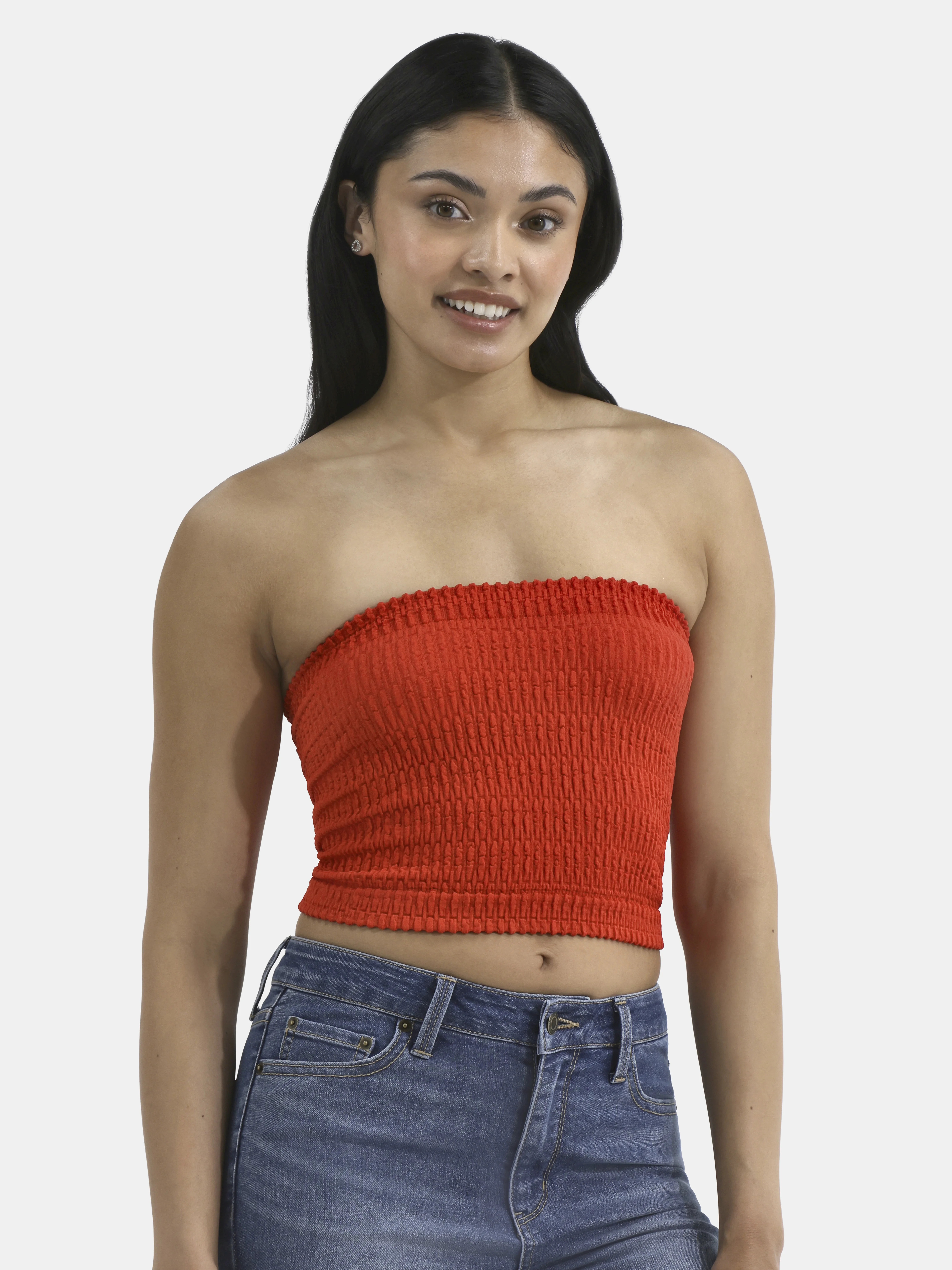 No Boundaries Seamless Textured Tube Top, Women's | Walmart (US)