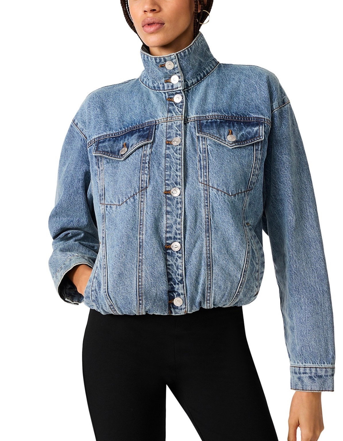 Cute denim
Jacket with stand collar 

@Bloomingdale's US

#LTKPetite #LTKSeasonal #LTKOver40