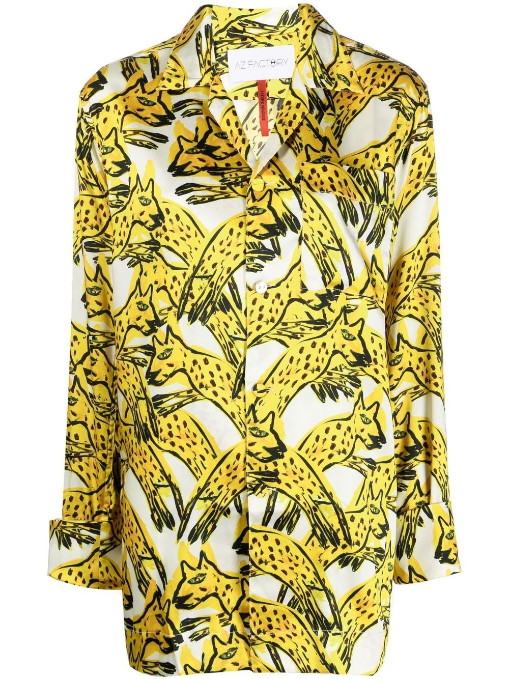 AZ FACTORY Pouncing Cheetah Graphic Print Shirt - Farfetch | Farfetch Global