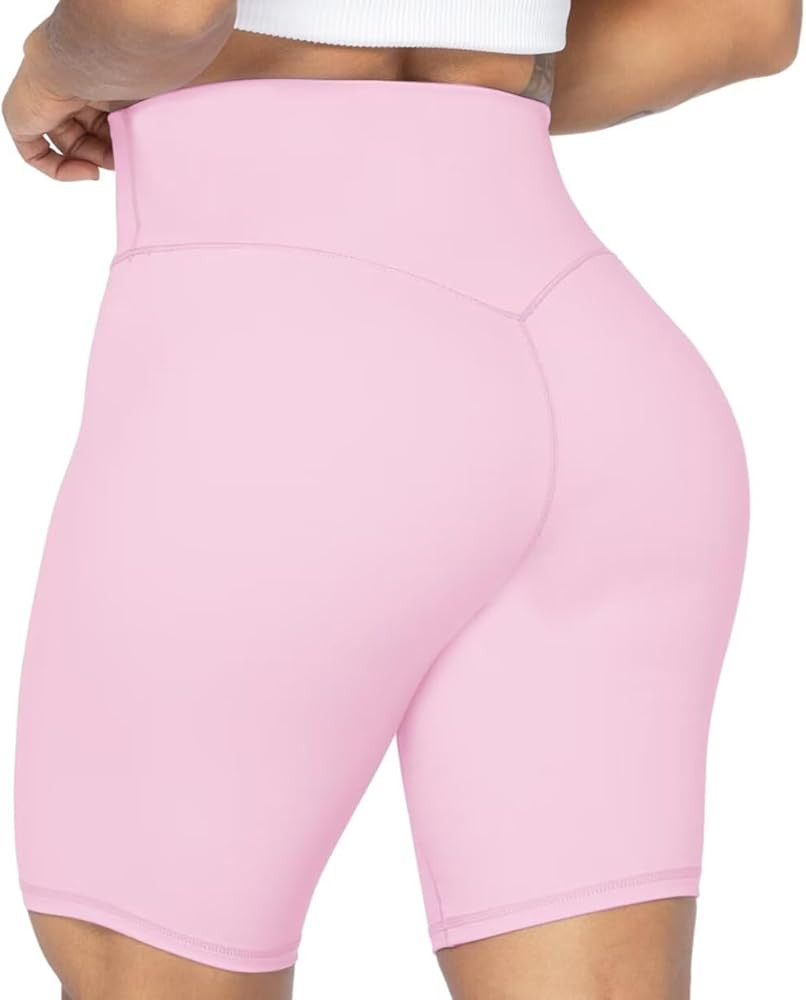 Sunzel No Front Seam High Waist Biker Shorts for Women, Squat Proof Yoga Workout Gym Bike Shorts | Amazon (US)