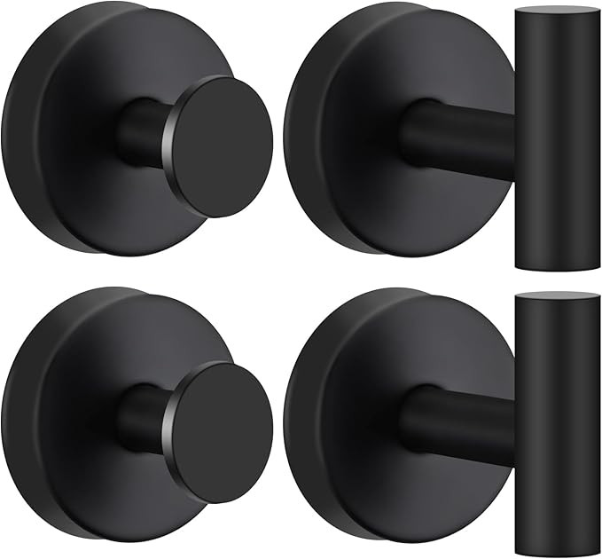 4 Pack Suction Cup Hooks for Shower - Stainless Steel Towel Hooks for Bathroom, Removable Shower ... | Amazon (US)