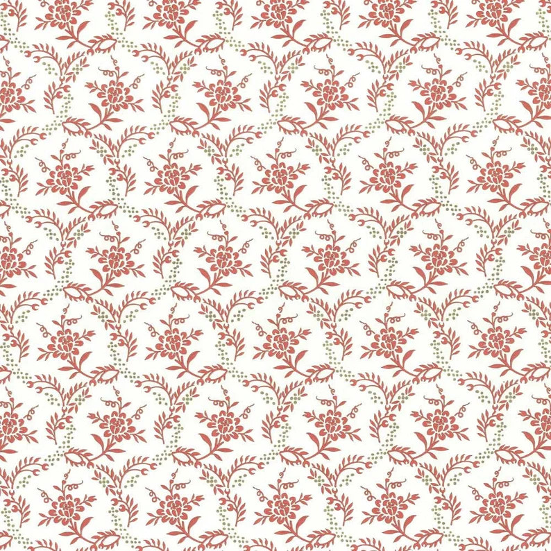 2 Sheets Red Floral Florentine Print Italian Paper ~ Rossi Italy IPR305R x2 | Etsy (US)