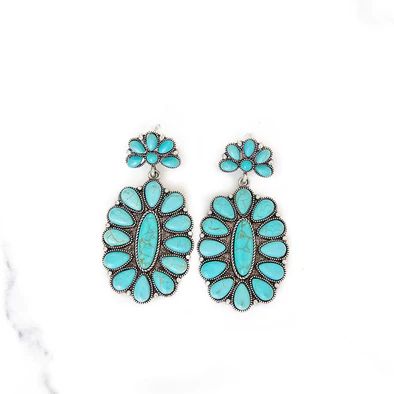 Western Turquoise Stone Earrings | Golden Thread