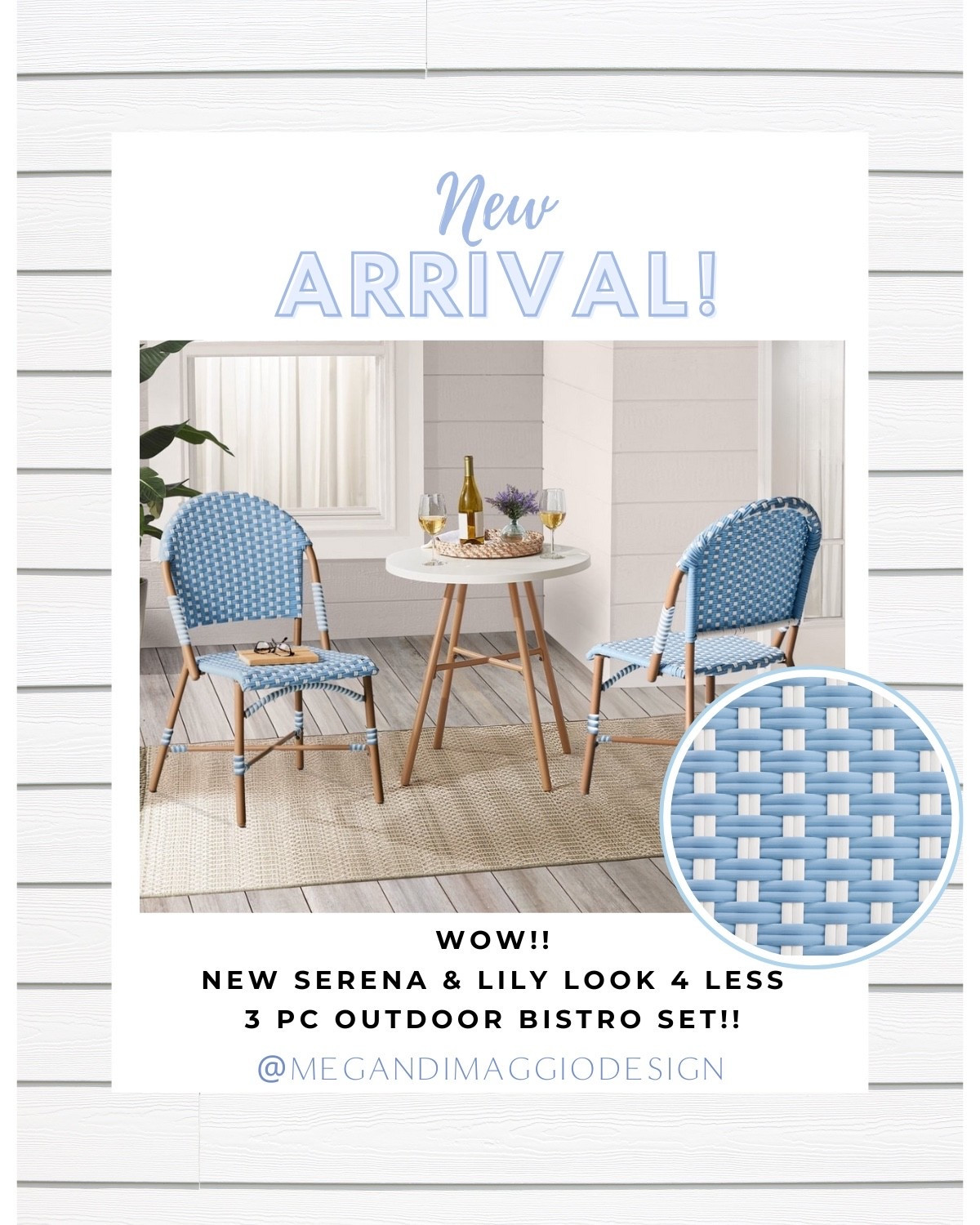 Wow!! Brand new Serena & Lily outdoor bistro set dupe!! Love this blue & white color!! 😍 you won’t believe the price!!

#LTKSaleAlert #LTKHome