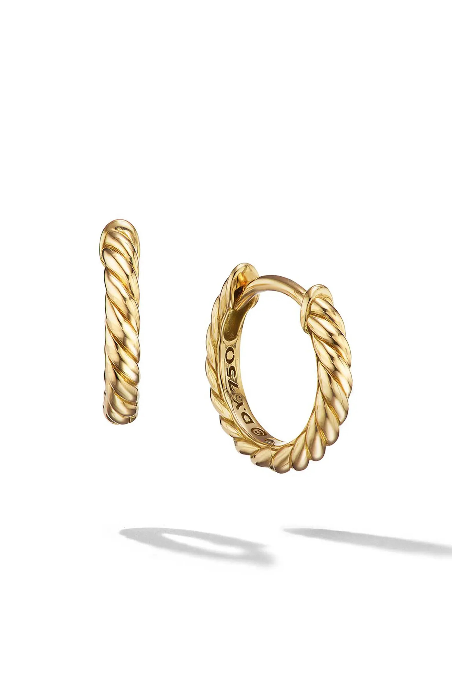 David Yurman Sculpted Cable Huggie Hoop Earrings | Nordstrom | Nordstrom