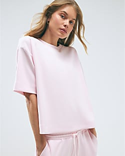 Pink Premium Boxy T-Shirt | River Island UK & IE