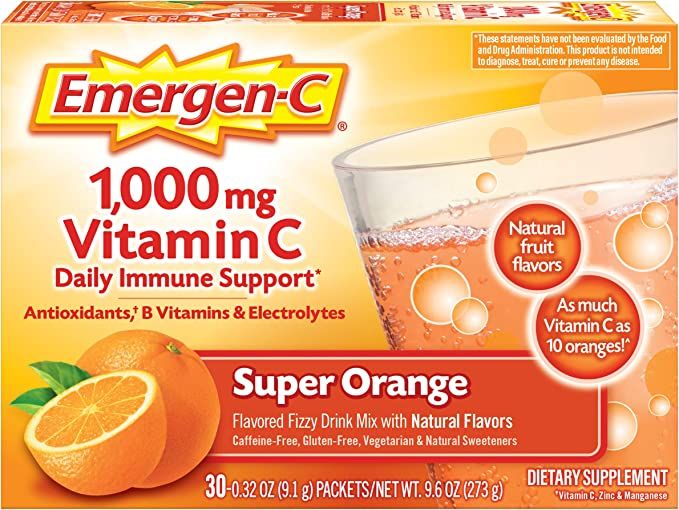 Emergen-C 1000mg Vitamin C Powder, with Antioxidants, B Vitamins and Electrolytes, Vitamin C Supp... | Amazon (US)