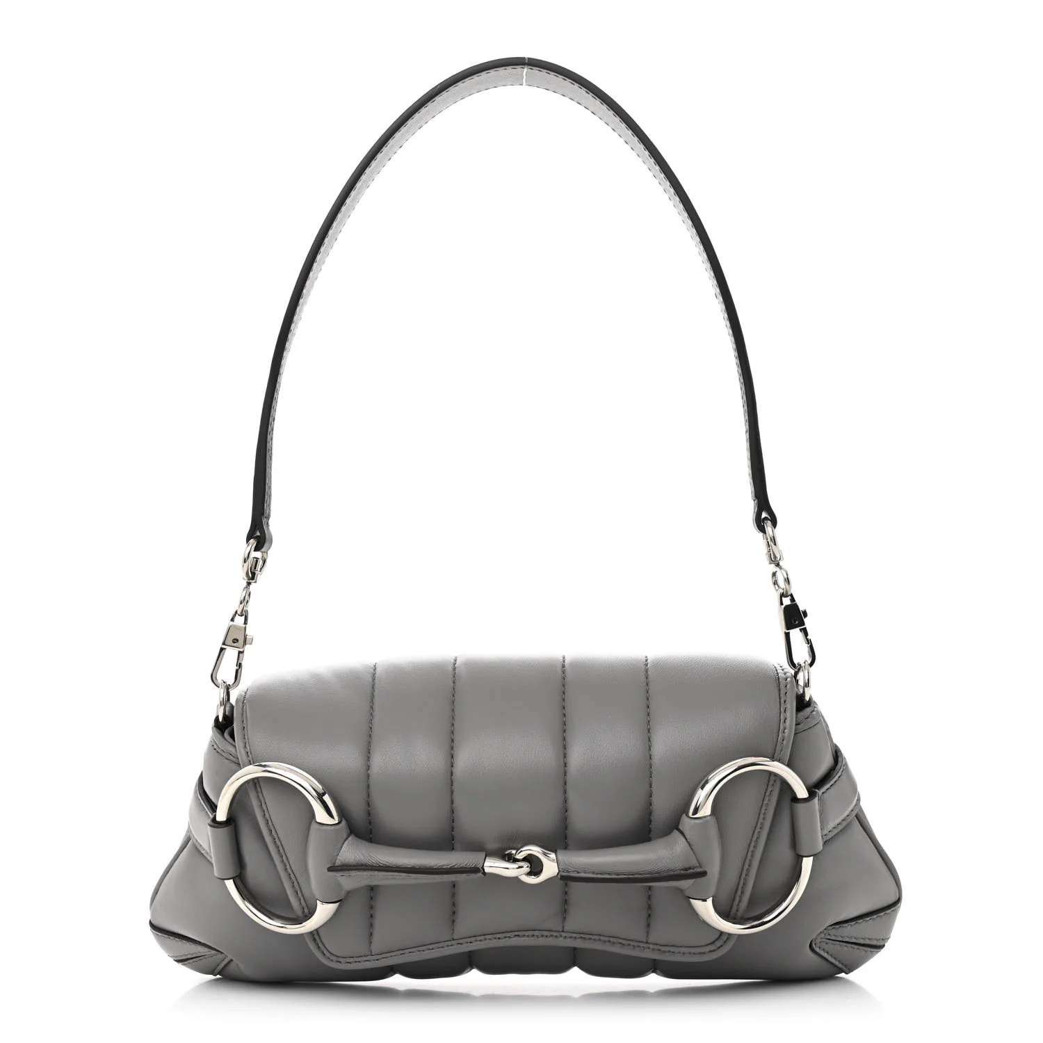 Gucci Nappa Vertical Matelasse Small Maxi Horsebit Chain Shoulder Bag Gray 1719857 | FASHIONPHILE (US)