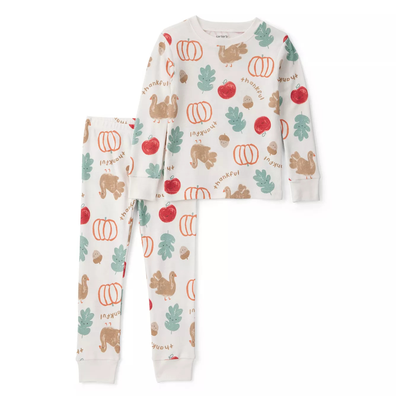 Baby & Toddler Carter\u2019s 2-Piece Thanksgiving Snug-Fit Cotton Pajama Top & Pajama Bottoms Set | Kohl's