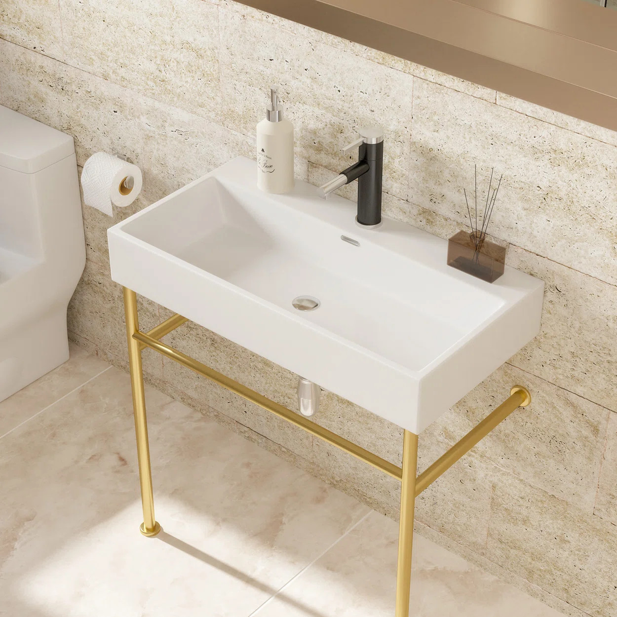 Home Decor 30.09'' Built-in Single Bathroom Vanity with Ceramic Top Bath Vanity Single Vanity | W... | Wayfair North America