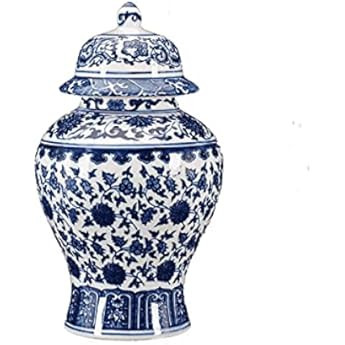 GaLouRo Vintage Blue and White Egg-Shell Porcelain Jar, Ideal Gift for Weddings, Party, Home Decor,  | Amazon (US)