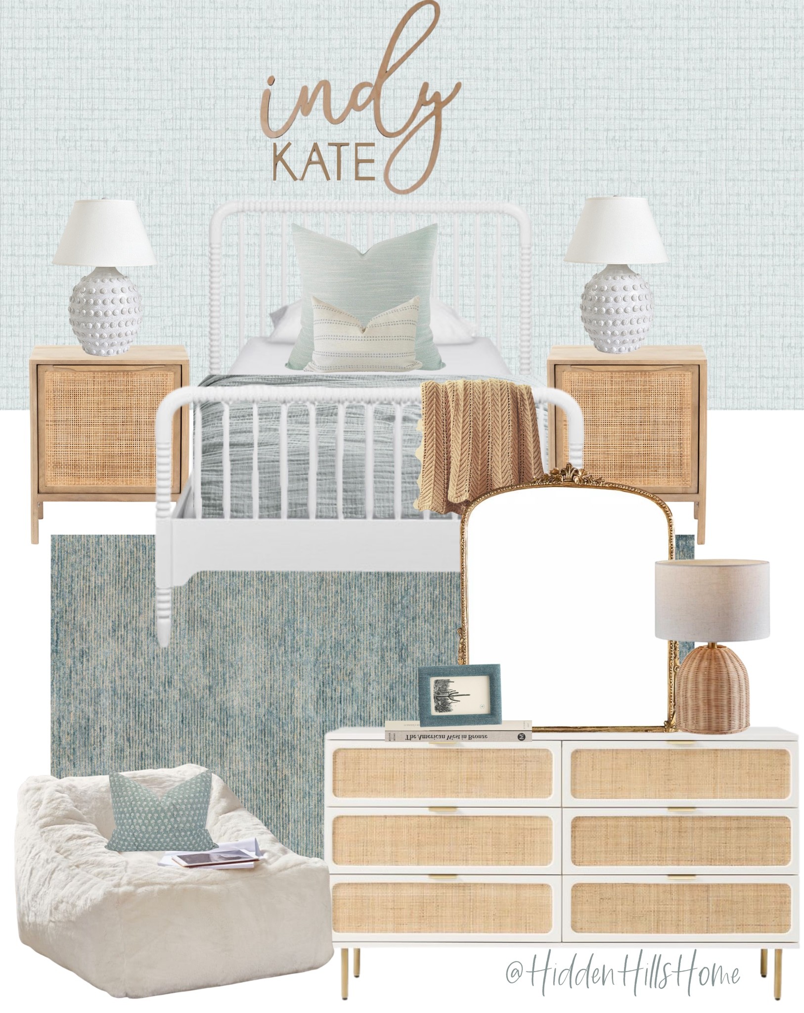 Girls Bedroom, Little Girls Bedroom Decor, Home Decor, Girls room, Teen Girls Bedroom Ideas, Teal bedroom, Rattan nightstands #girlsbedroom #teen #bedroom #homedecor 

#LTKsalealert #LTKkids #LTKhome