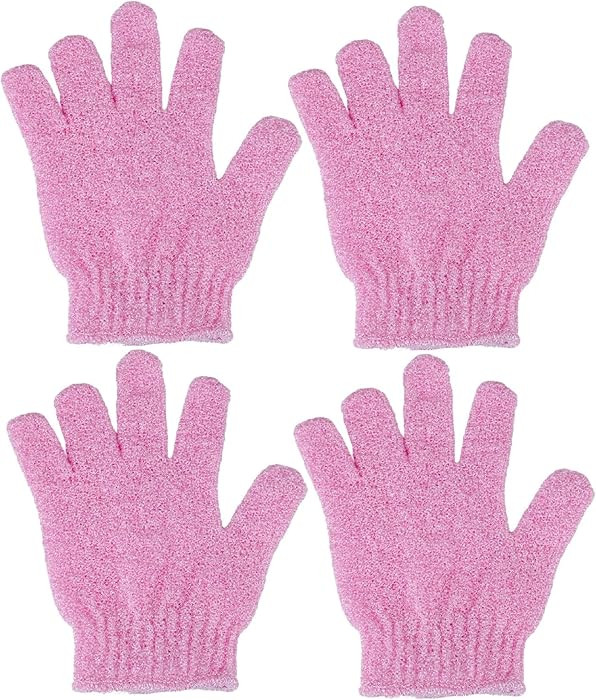 4 Pcs Shower Gloves, Exfoliating Gloves, Exfoliating Mitt, Exfoliating Body Scrub, Loofah Bath Gl... | Amazon (US)