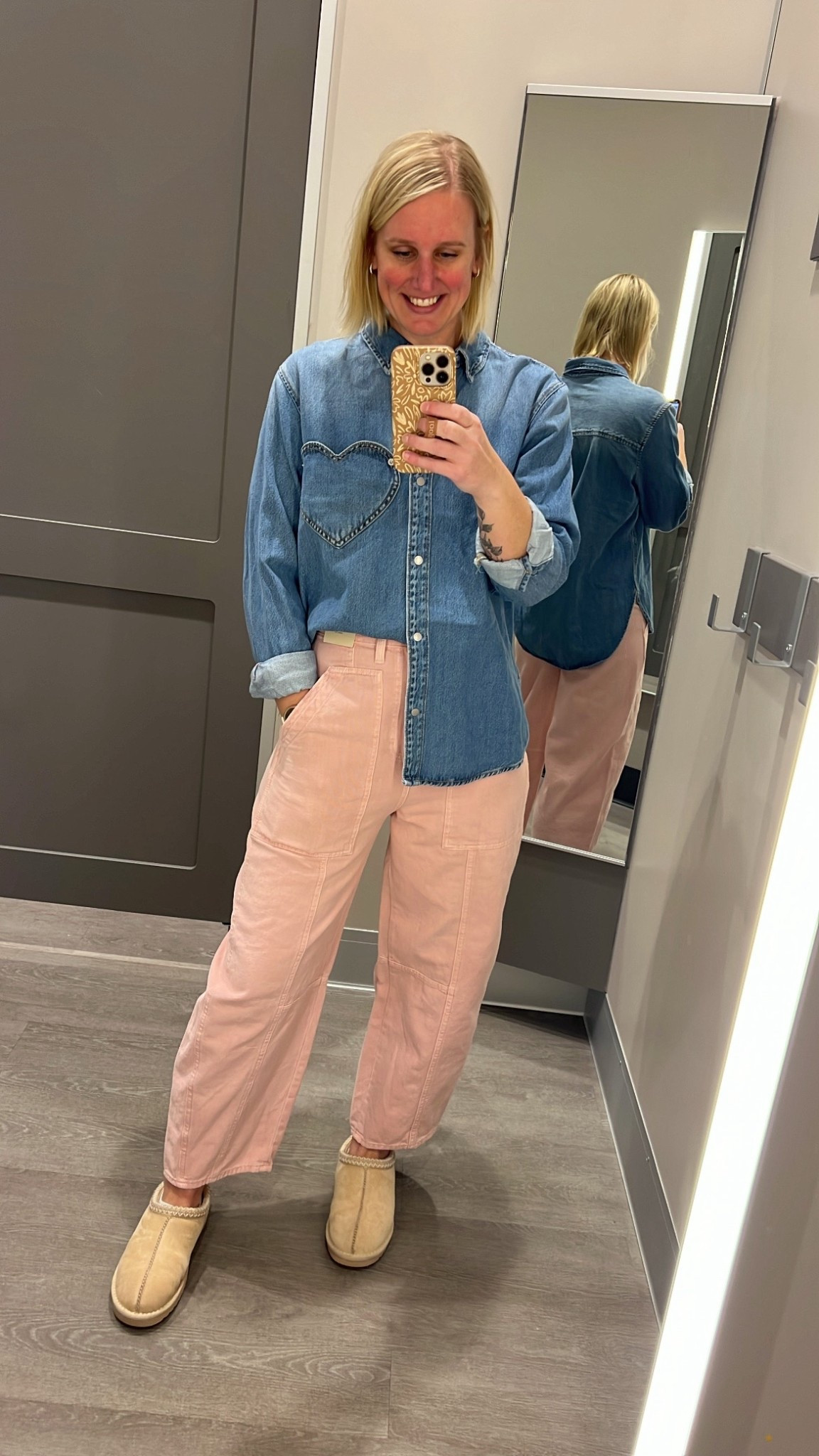 This denim heart pocket shirt finally dropped online + is a MUST! Runs TTS and is a relaxed, comfy fit, I’m in the Medium. 

#LTKValentine #LTKgrwm #LTKootd