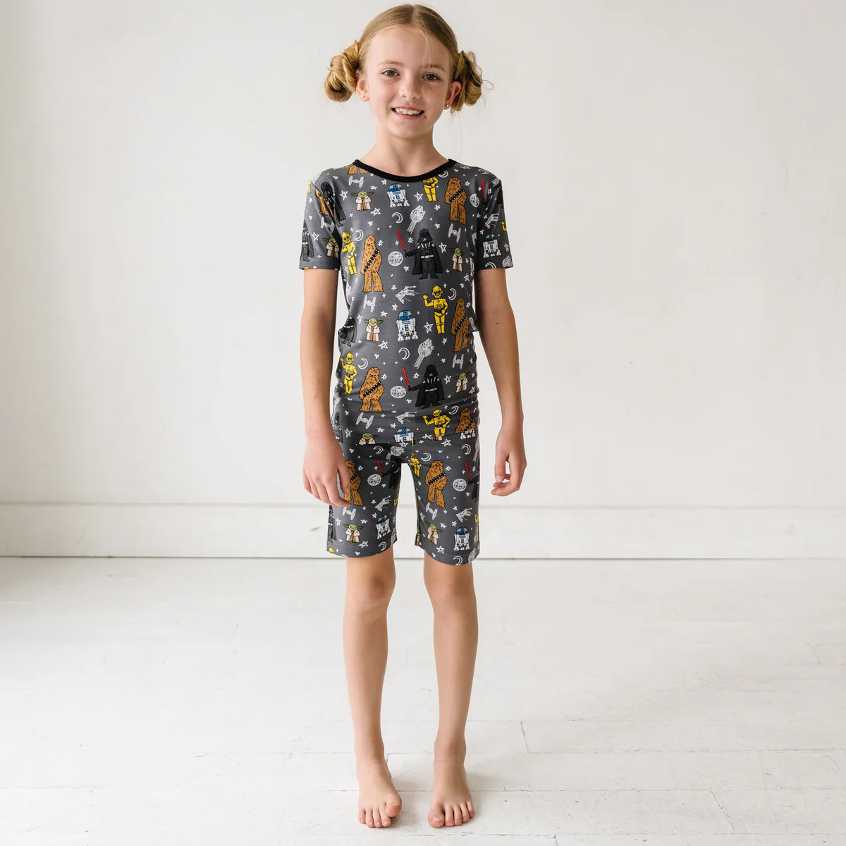 May the Force Be With You Two-Piece Short Sleeve & Shorts Bamboo Viscose Pajama Set | Little Sleepies