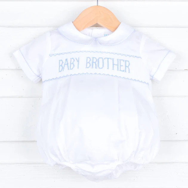 Baby Brother Smocked Bubble White Pique | Classic Whimsy