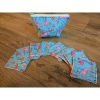 Flamingo bag, flamingo print, flamingo gift, reuseable make up wipes, zero waste, make up bag, trave | Etsy (US)