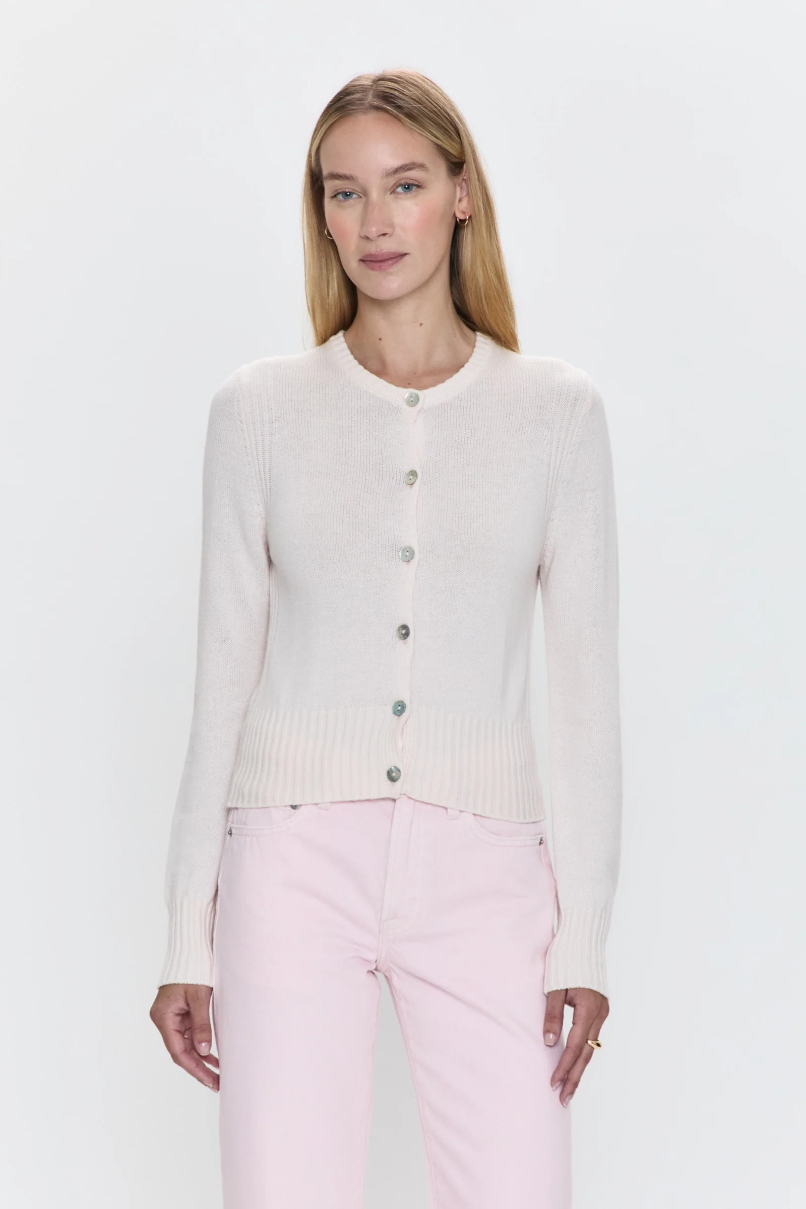 Taye Shrunken Cardigan - Barely Pink | Pistola Denim