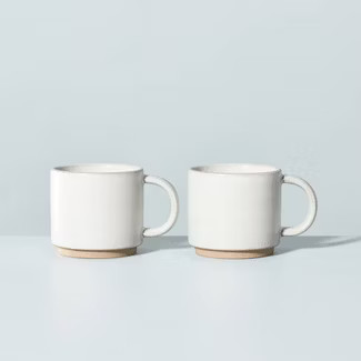 Modern Rim Stoneware Mug Set Sour Cream - Hearth & Hand™ with Magnolia | Target